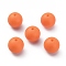 Silicone Beads, Round, Dark Orange, 14.5~15mm, Hole: 2.2mm