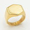 304 Stainless Steel Finger Rings, Hexagon, Golden, US Size 10(19.8mm)