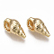 Brass Pendants, Spiral Shell Shape, Nickel Free, Real 18K Gold Plated, 18x9x8mm, Hole: 0.5mm