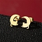 Stainless Steel Stud Earrings, Dog Shape, Golden, 11x8mm