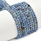 Natural Agate Beads Strands, Faceted, Round, Dyed & Heated, Steel Blue, 3mm, Hole: 0.8mm, about 122pcs/strand, 14.49''(36.8cm)