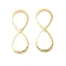 Brass Linking Rings, Infinity Connector, Real 24K Gold Plated, 9.5x26x0.6mm, Hole: 11x7.5mm