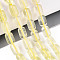 Natural Lemon Quartz Beads Strands, Column, 8~9.5x5.5~6.5mm, Hole: 0.9~1mm, about 42~43pcs/strand, 15.24~15.8 inch(38.7~39.5cm)