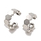 Rack Plating Brass Clip-on Earrings, Long-Lasting Plated, Lead Free & Cadmium Free, Platinum, 14x4.5mm