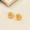 Brass Stud Earrings, Real 18K Gold Plated, Flower, 10mm