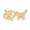 304 Stainless Steel Pendants, Letter & Butterfly Charms, Letter Q, 11.5x25x0.9mm, Hole: 1.2mm