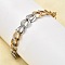 304 Stainless Steel Cuban Link Chain Bracelets for Women, Golden & Stainless Steel Color, 7-1/4 inch(18.5cm)~7-1/2 inch(19cm), link: 10.5x9x0.5mm