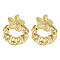 304 Stainless Steel Flower Theme Stud Earrings For Women, Real 18K Gold Plated, 51.5x41mm