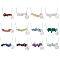 12Pcs 12 Styles Natural Gemstone & Constellation Pendant Necklaces, 304 Stainless Steel Cable Chains Necklaces, Stainless Steel Color, 16.93 inch(43cm), 1pc/style