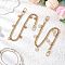 2Pcs 2 Styles Alloy Enamel Star Flower Charm 304 Stainless Steel Bag Decorative Chains, with Alloy Swivel Clasps, Mixed Color, Golden, 397~400mm, 1pc/style