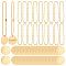 100Pcs 2 Styles Brass Pendants, Flat Round with Iron Tag Chain, Mixed Color, 25~200x1~2.4mm, Hole: 2.5mm 50pcs/style