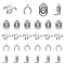 80Pcs 4 Tibetan Styles Alloy Pendants, West Cowboy, Mixed Shapes, Antique Silver & Platinum, 14~22x11~21x2~3mm, Hole: 2~2.5mm, 20pcs/style