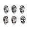 316 Surgical Stainless Steel Beads, Skull, Antique Silver, 11x7.5x9mm, Hole: 3mm
