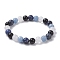 Natural Mixed Gemstone Round Beaded Stretch Bracelets for Women, Inner Diameter: 2 inch(5.05cm)
