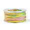 27M Segment Dyed Round Polyester Twisted Cords, with PET Plastic, for Jewelry Making, Green Yellow, 1mm, about 29.53 Yards(27m)/Roll