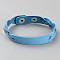 Imitation Leather Simple Plain Cord Bracelet with Buckles, Light Sky Blue, 9-1/8 inch(23cm)