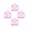 Transparent Acrylic Beads, with Enamel, Rabbit, Pearl Pink, 24x22x8mm, Hole: 3mm