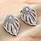 304 Stainless Steel Stud Earrings, Flower, Stainless Steel Color, 27.5x20mm