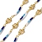 Brass Butterfly Link Chains, with Seed Beads and Acrylic, Soldered, with Spool, Real 18K Gold Plated, 11x7x2mm