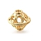 Brass Beads, Globe, Hollow, Real 18K Gold Plated, 13x15mm, Hole: 3mm