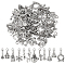 Christmas Alloy Pendant Decoration, with Alloy Lobster Claw Clasps, Mixed Shapes, Antique Silver, 30~40mm, 48pcs/set