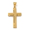 Ion Plating(IP) 304 Stainless Steel Pendants, with Crystal Rhinestones, Cross Charm, Golden, 42x25x3mm, Hole: 7.5x4.5mm