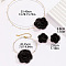 Rose Cloth & Plastic Pearl Pendant Necklaces & Charm Bracelets & Stud Earrings Sets, 304 Stainless Steel Jewelry Sets, Golden, Black, 350mm