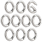 10Pcs Brass Spring Gate Rings, Oval, Platinum, 14x11mm