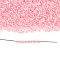 TOHO Demi Round Seed Beads, Japanese Seed Beads, Inside Colours, (379) Cotton Candy Pink Lined Crystal, 11/0, 2.2x0.9mm, about 8666pcs/50g