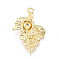 Alloy Pendants, Conch Shape, Golden, 31x22x6mm, Hole: 2mm, Tray: 6mm