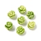 Synthetic Coral Dyed Carved Beads, Flower, Lime Green, 8x7.5mm, Hole: 1mm