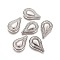 CCB Plastic Beads, Teardrop, Antique Silver, 34.5x22x6mm, Hole: 1.5mm
