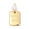 Natural Cultured Freshwater Pearl & Brass Pendants, Rectangle Charms, Rack Plating, Cadmium Free & Lead Free, Long-Lasting Plated, Real 18K Gold Plated, 29.5x12.5x5.5mm, Hole: 2~3mm