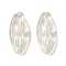 Transparent Glass Beads, Oval with Flower, Baking Paint, Champagne Gold, 20x9.5x4mm, Hole: 1.2mm