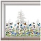 GORGECRAFT 45.7x15 Inch Floral Window Decals Grass Daisy Flowers Butterfly Window Clings Large Transparent Static Window Stickers Non Adhesive Double-Sided Film for Summer Autumn Glass Sliding Door