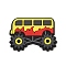 PVC Cabochons, Cartoon Car, Yellow, 28x34x4mm