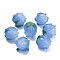 Handmade Lampwork Beads, Tulip, Cornflower Blue, 13~14.5x13.5mm, Hole: 1.4mm
