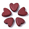 Painted Natural Wood Beads, Heart, Crimson, 15.5x15.5x6mm, Hole: 1.5mm