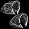 2Pcs 2 Colors Mesh Veil Cloth Hair Bands, with Rhinestone, Hair Accessories for Women and Girls, White, 245~265mm, Inner Diameter: 115.5mm, 1pc/style