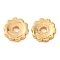 Flower Brass Beads, Cadmium Free & Nickel Free & Lead Free, Real 18K Gold Plated, 8x1.5mm, Hole: 1.8mm