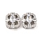 Brass Micro Pave Clear Cubic Zirconia Beads, Rectangle, Platinum, 16x14x8mm, Hole: 1.8mm