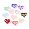 Baking Paint Transparent Glass Beads, Heart, Mixed Color, 11~11.5x13~13.5x8~8.5mm, Hole: 1~1.2mm