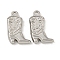Non-Tarnish 304 Stainless Steel Pendants, Boots with Star Charm, Stainless Steel Color, 20x13x3mm, Hole: 1.8mm