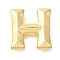 Rack Plating Brass Pendants, Long-Lasting Plated, Cadmium Free & Lead Free, Letter A~Z Charms, Letter H, 17.5x18x6mm, Hole: 3.5x2mm