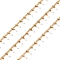 304 Stainless Steel Curb Chains, with Enamel Charms and Spool, Soldered, Ion Plating(IP), Golden, White, Charm: 6x1.5x2mm, Link: 2x1.5x0.3mm, about 16.4 Feet(5m)/roll