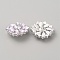 1-Hole Brass Shank Buttons, with Rhinestone and Glass, Garment Decoration, Flower, Plum, 26x26x10mm, Hole: 2mm