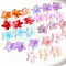 Opaque Acrylic Beads, Frosted Gradient, Flower, Mixed Color, 22x22x5mm, Hole: 1.3mm, about 1190pcs/500g