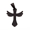 304 Stainless Steel Pendants, Cross, Gunmetal, 23x19.5x1.5mm, Hole: 3x6.5mm