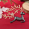 Christmas Theme Alloy Rhinestone Brooch Pin, Deer