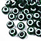 Resin Beads, Flat Round, Evil Eye, Dark Green, 10~11x5~7mm, Hole: 2mm